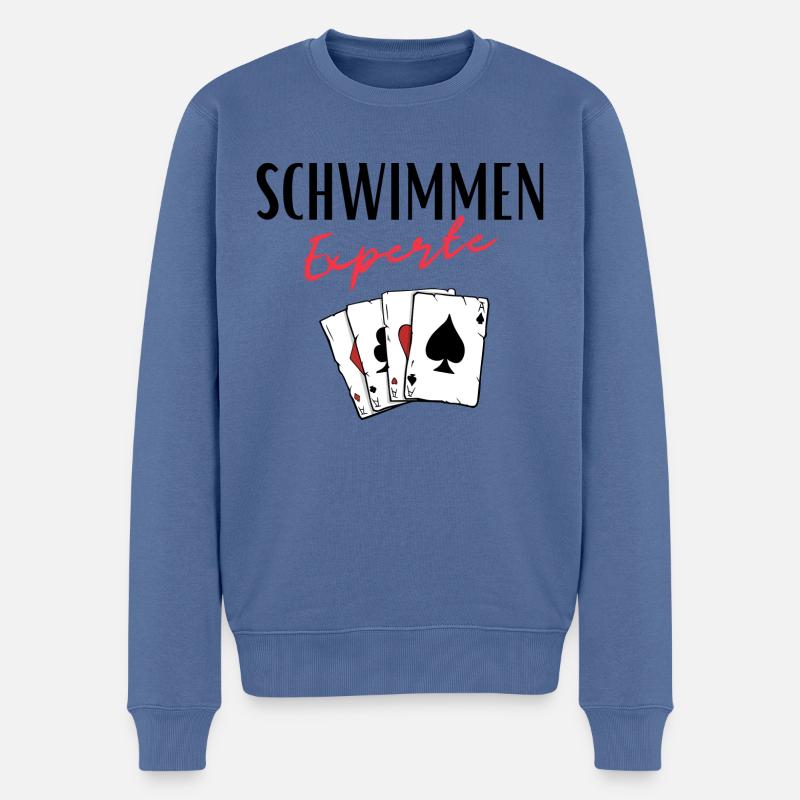 Schwimmen Experte - Männer Premium Bio Pullover - Taubenblau