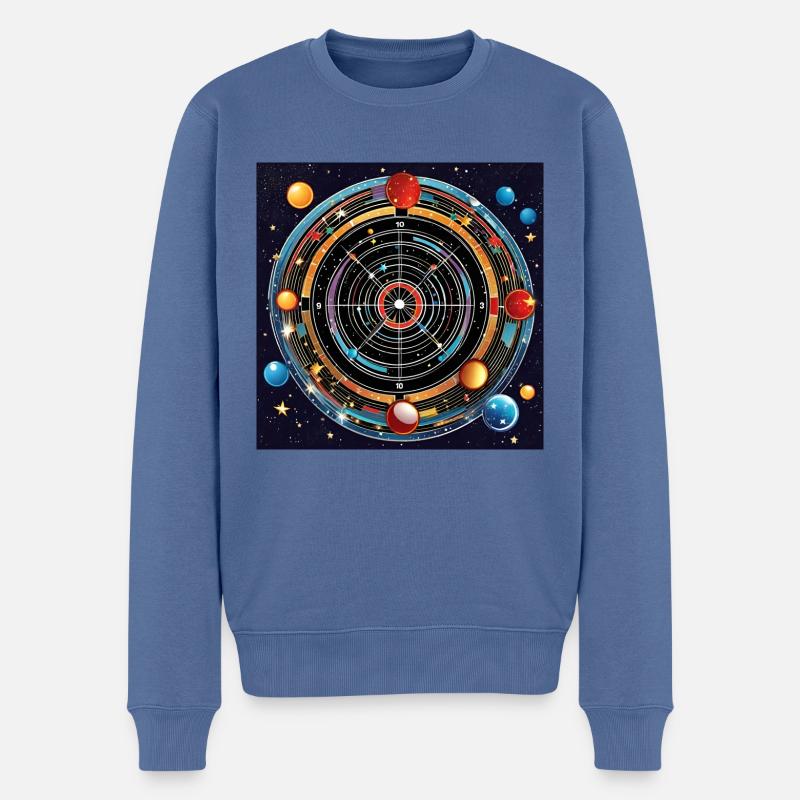 Planetare Präzision - Galaxy Dartboard - Männer Premium Bio Pullover - Taubenblau