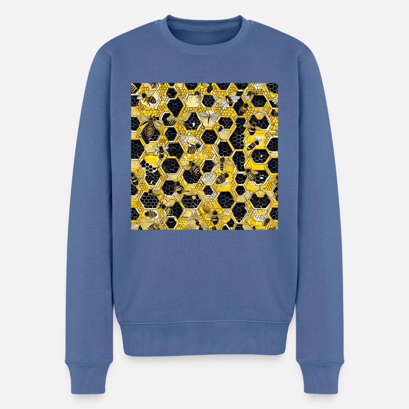 À l’intérieur de la ruche - Pull Premium bio Homme - bleu pigeon