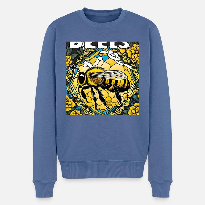 Abeille bourdonnante - Pull Premium bio Homme - bleu pigeon