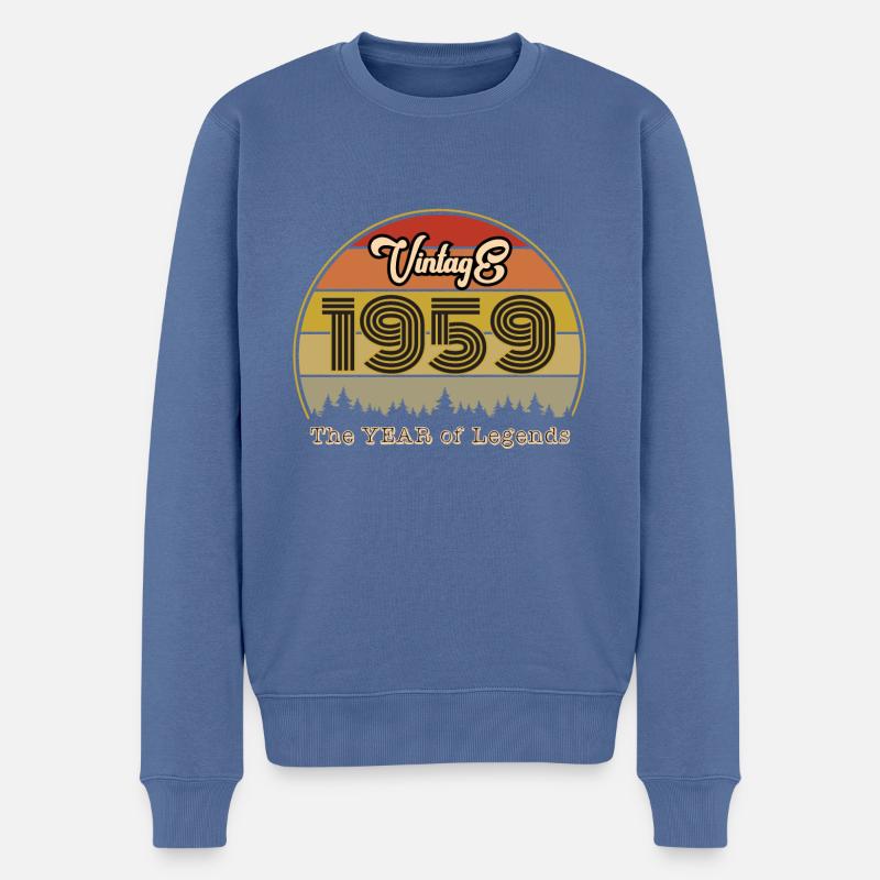 Millésime 1959 - Pull Premium bio Homme - bleu pigeon
