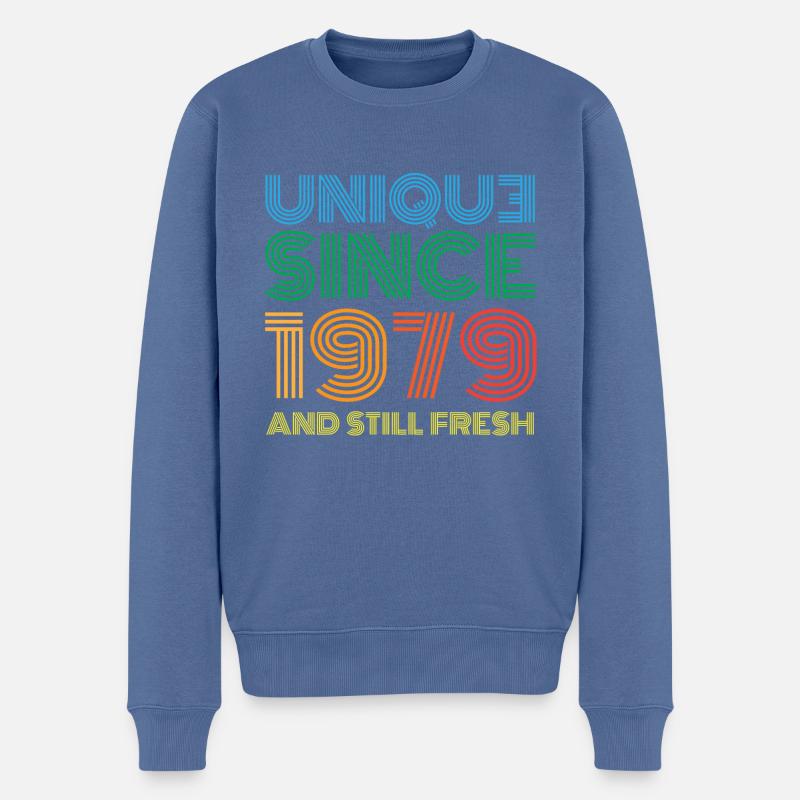 Millésime 1979 - Pull Premium bio Homme - bleu pigeon