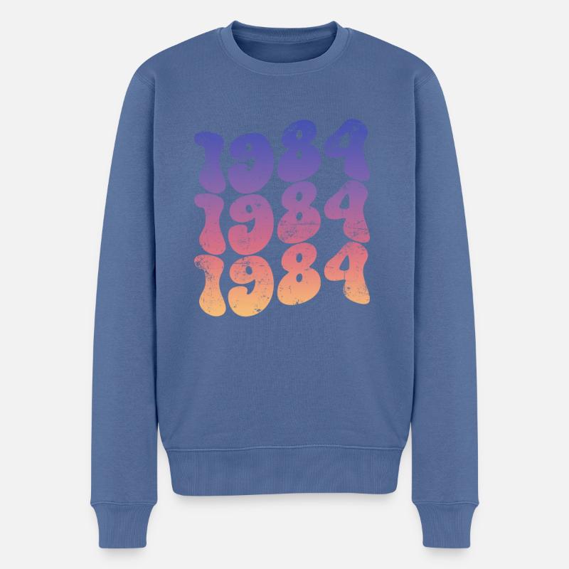 Millésime 1984 - Pull Premium bio Homme - bleu pigeon