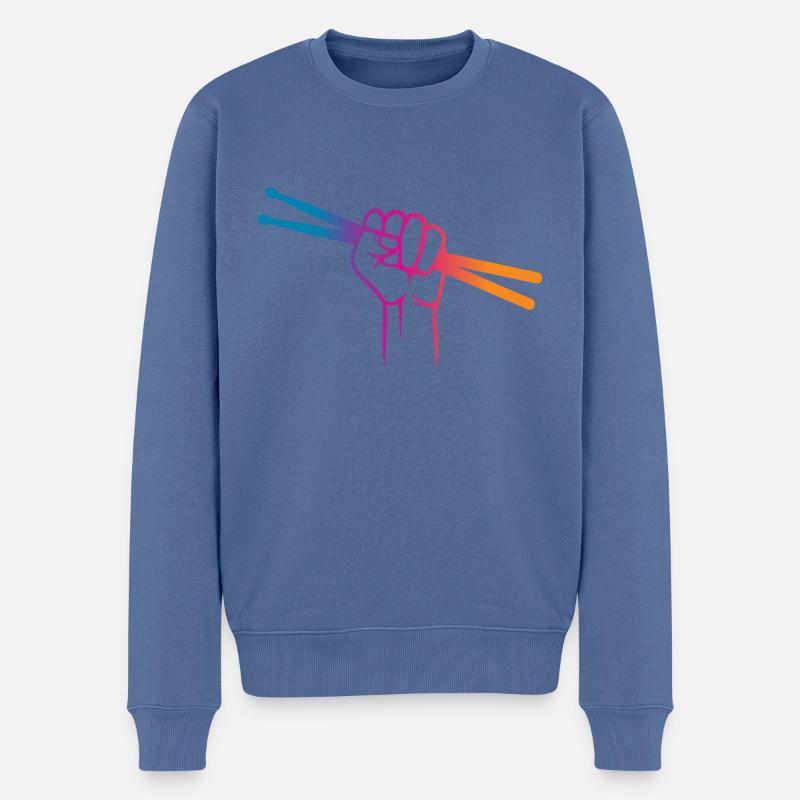 Batteur - Pull Premium bio Homme - bleu pigeon