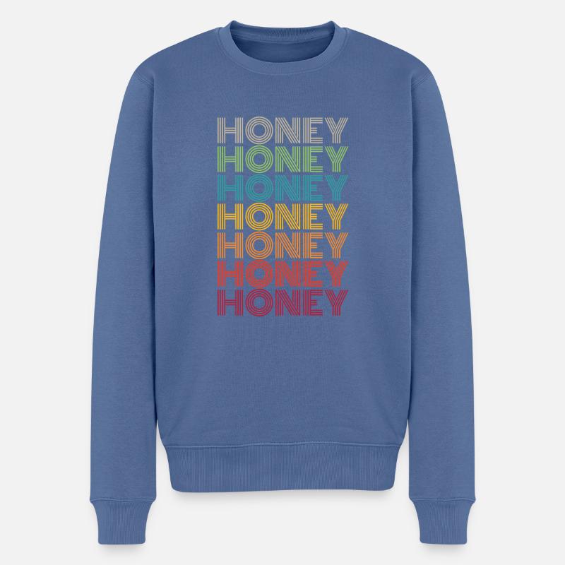 Honey Retro - Männer Premium Bio Pullover - Taubenblau