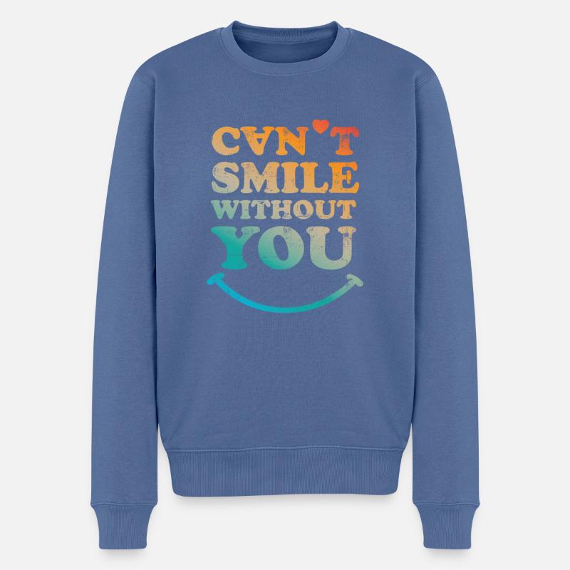 Can't smile without you - Männer Premium Bio Pullover - Taubenblau