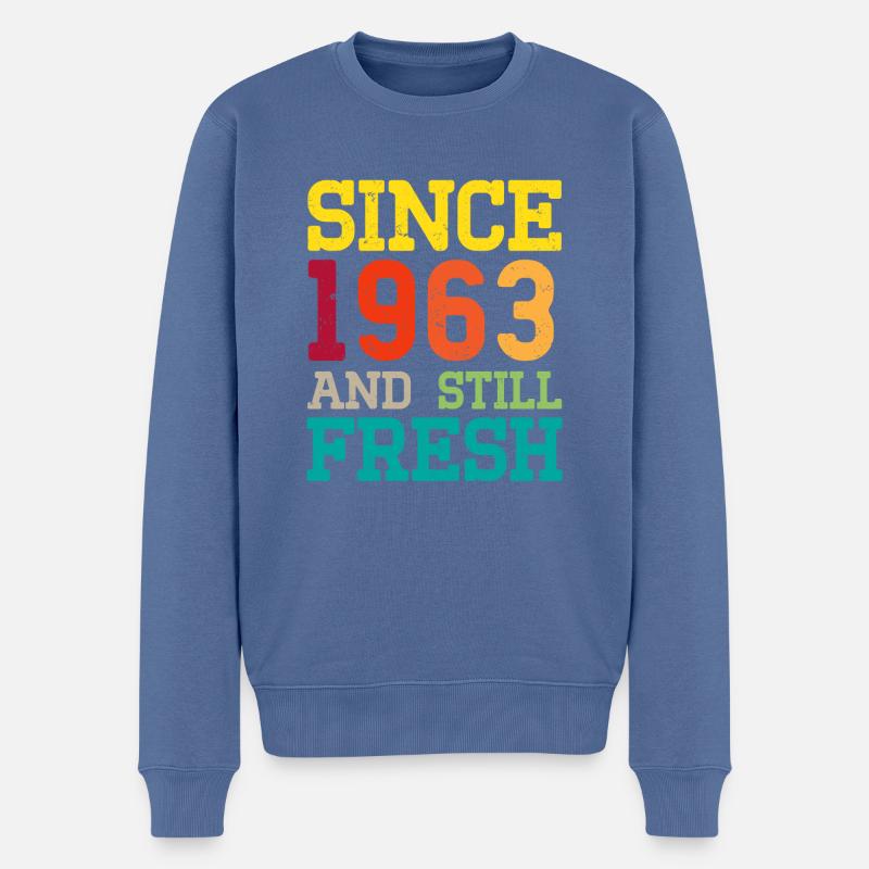 Millésime 1963 - Pull Premium bio Homme - bleu pigeon