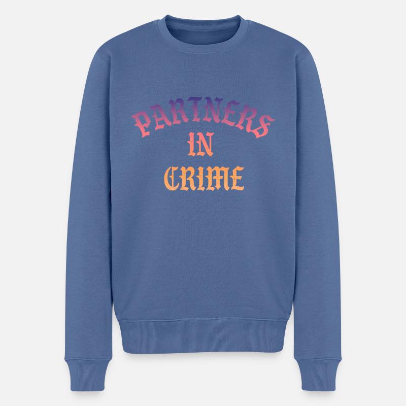 Partners in Crime - Männer Premium Bio Pullover - Taubenblau