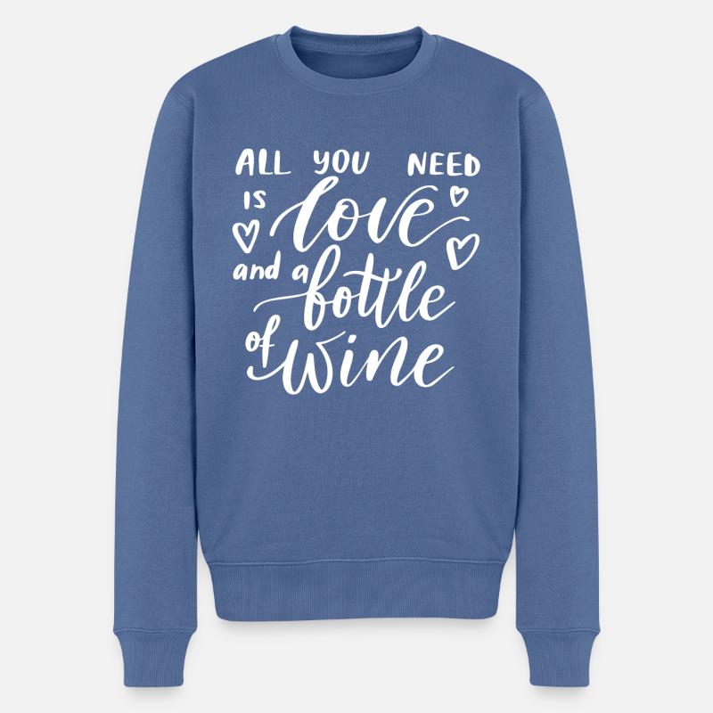 Wine - Männer Premium Bio Pullover - Taubenblau