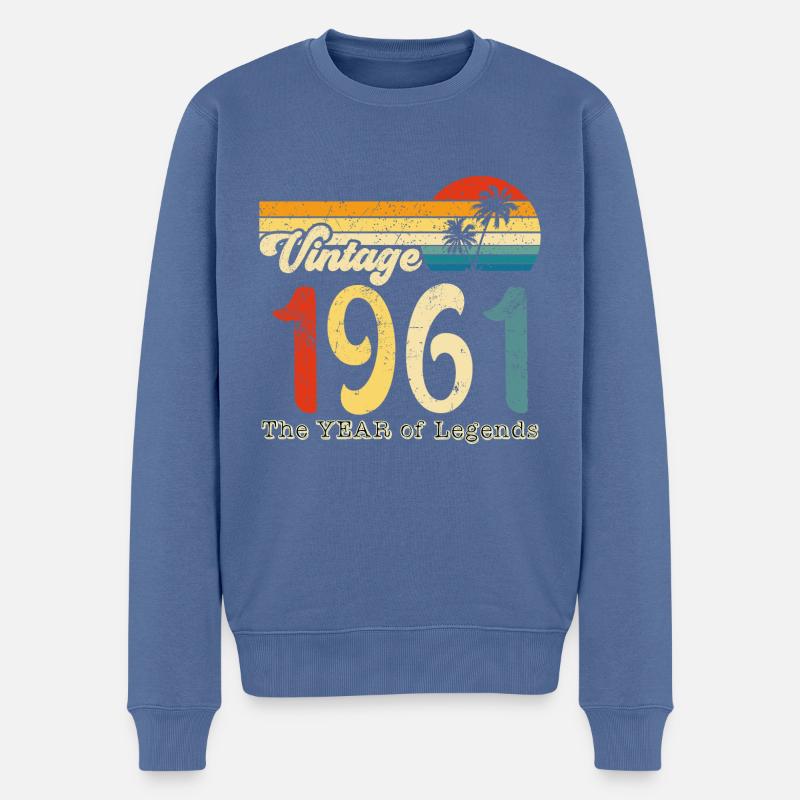 Millésime 1961 - Pull Premium bio Homme - bleu pigeon