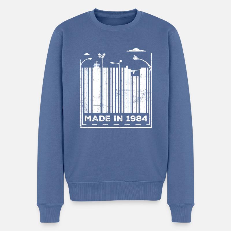 Fabriqué en 1984 - Pull Premium bio Homme - bleu pigeon
