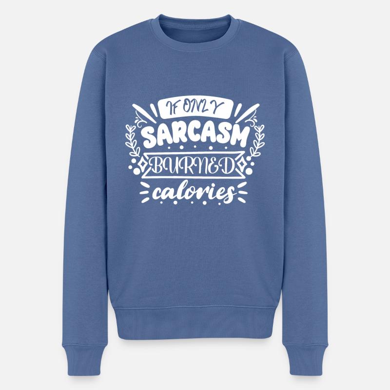 Sarcasme - Pull Premium bio Homme - bleu pigeon