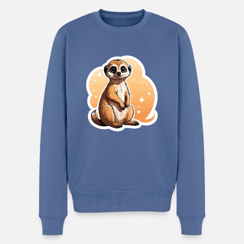 Suricate Illustration Mignonne - Pull Premium bio Homme - bleu pigeon