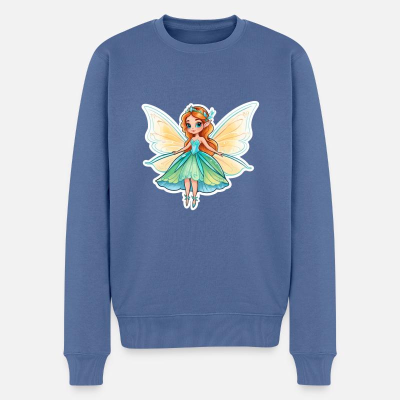 Fee Fantasy Illustration - Männer Premium Bio Pullover - Taubenblau