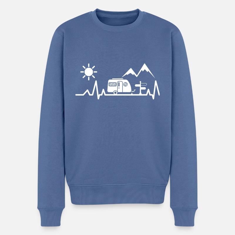 Camping - Pull Premium bio Homme - bleu pigeon