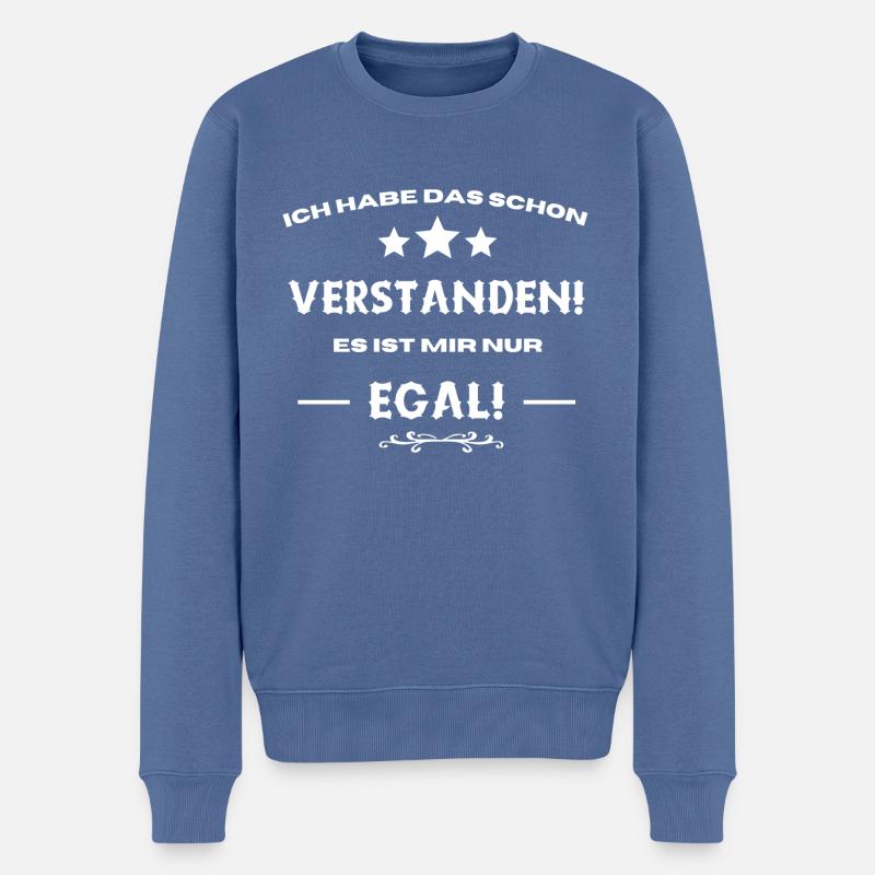 Je m’en fous - Pull Premium bio Homme - bleu pigeon