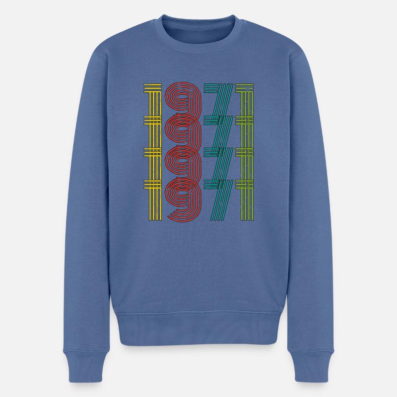 Millésime 1971 - Pull Premium bio Homme - bleu pigeon
