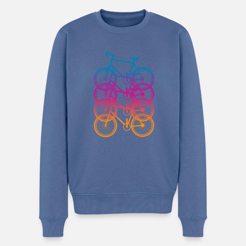 Bicyclette - Pull Premium bio Homme - bleu pigeon