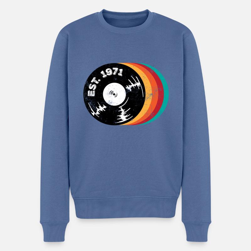 Millésime 1971 - Pull Premium bio Homme - bleu pigeon