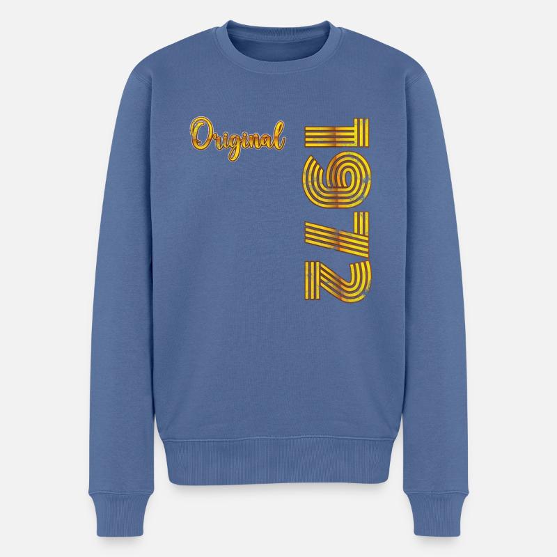Millésime 1972 - Pull Premium bio Homme - bleu pigeon