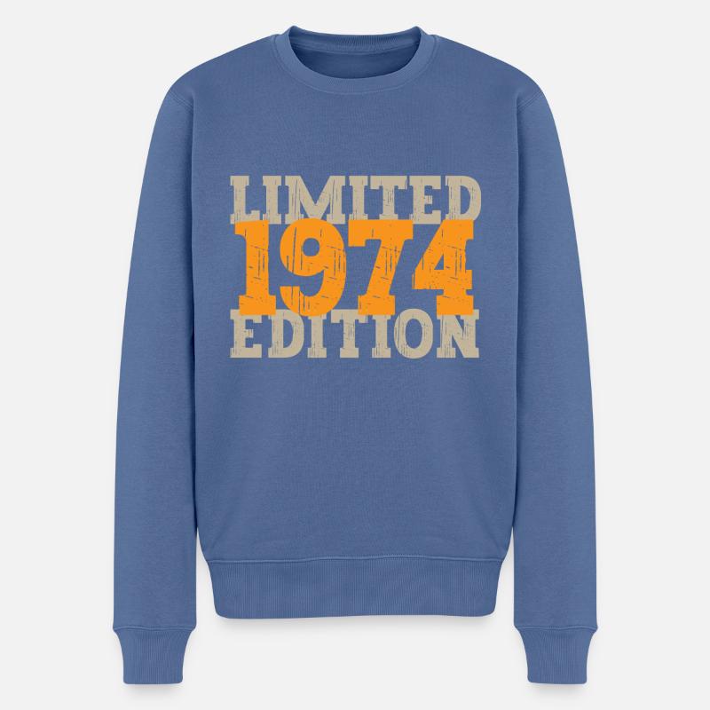 Millésime 1974 - Pull Premium bio Homme - bleu pigeon