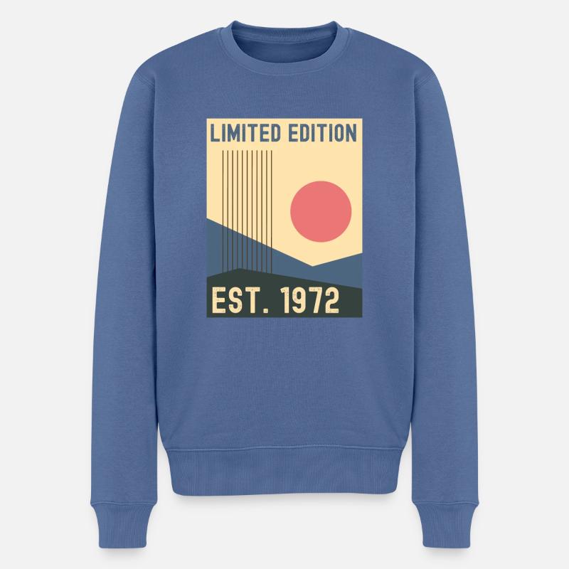 Millésime 1972 - Pull Premium bio Homme - bleu pigeon