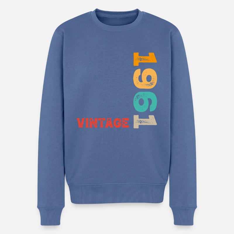 Millésime 1961 - Pull Premium bio Homme - bleu pigeon