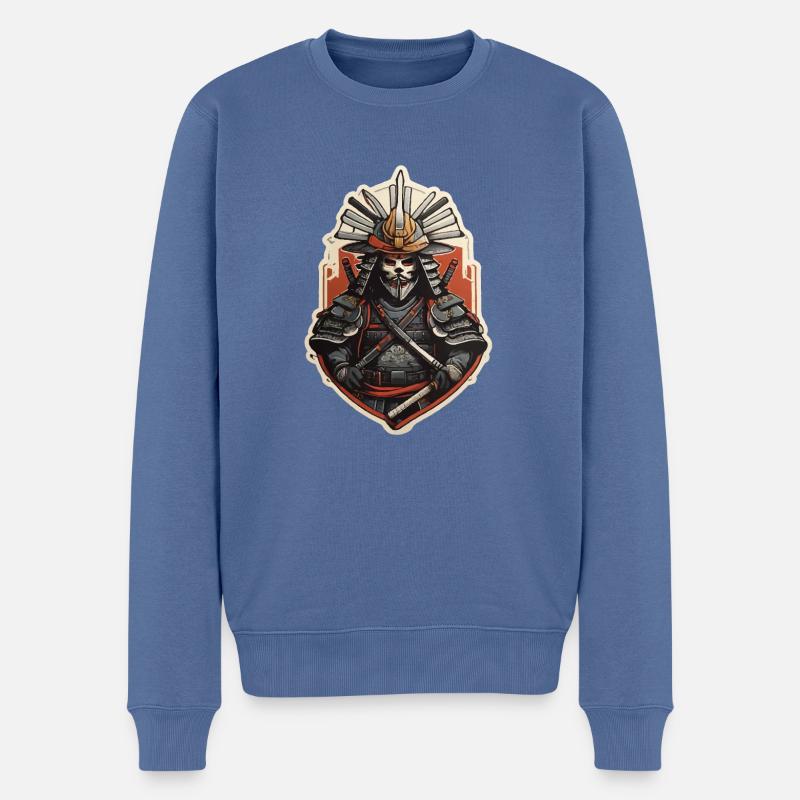 Guerrier samouraï japonais - Pull Premium bio Homme - bleu pigeon