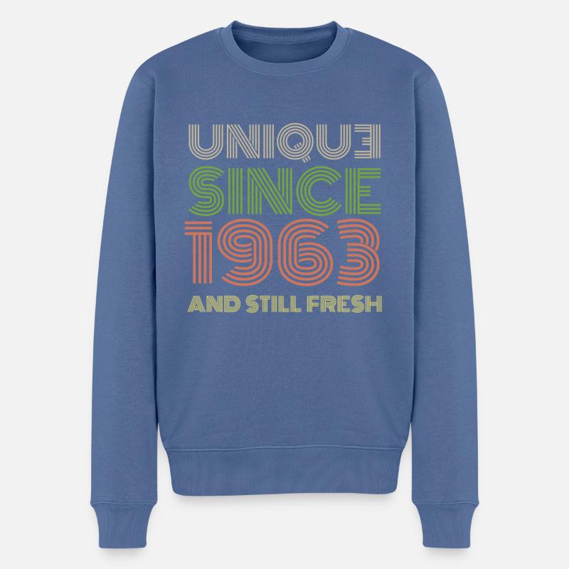 Millésime 1963 - Pull Premium bio Homme - bleu pigeon