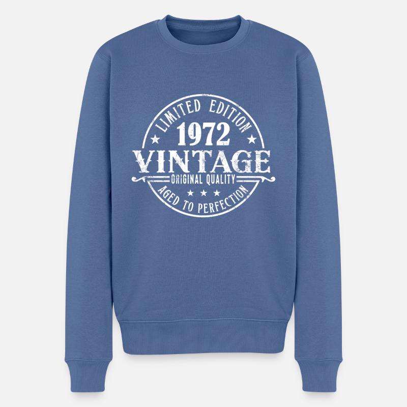Millésime 1972 - Pull Premium bio Homme - bleu pigeon