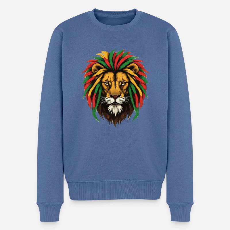 Reggaeton - Männer Premium Bio Pullover - Taubenblau