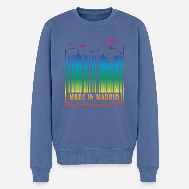 Made in Madrid - Männer Premium Bio Pullover - Taubenblau