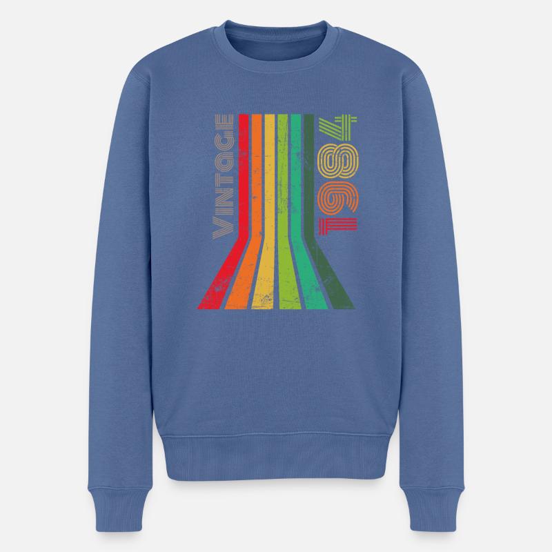 1984 Vintage - Männer Premium Bio Pullover - Taubenblau