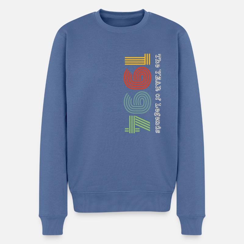 Millésime 1994 - Pull Premium bio Homme - bleu pigeon