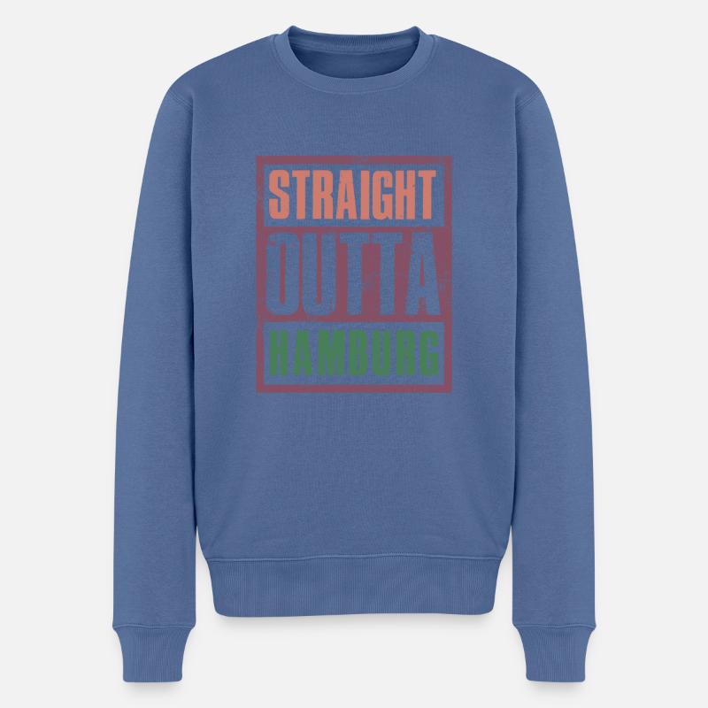 Straight outta Hamburg - Männer Premium Bio Pullover - Taubenblau