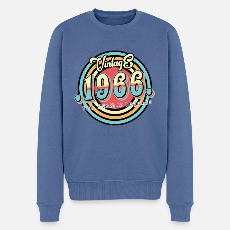 Millésime 1966 - Pull Premium bio Homme - bleu pigeon