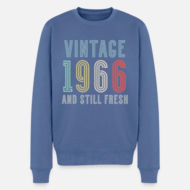 Millésime 1966 - Pull Premium bio Homme - bleu pigeon