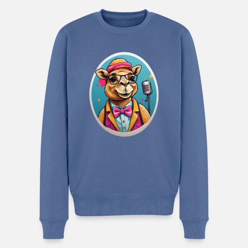 Funny Comic Camel - Pull Premium bio Homme - bleu pigeon