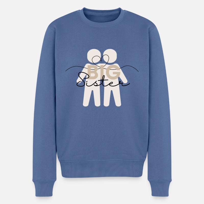 Große Schwester - Big sister - Männer Premium Bio Pullover - Taubenblau