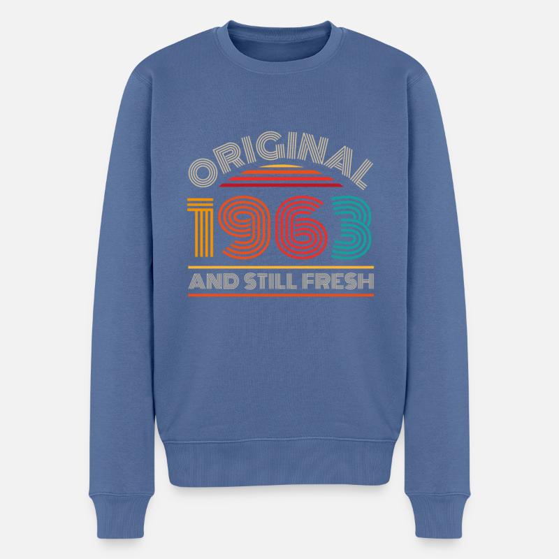 Millésime 1963 - Pull Premium bio Homme - bleu pigeon