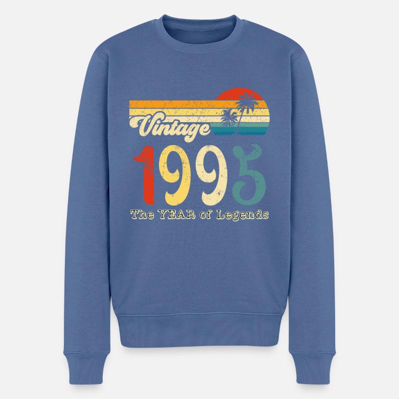Millésime 1995 - Pull Premium bio Homme - bleu pigeon