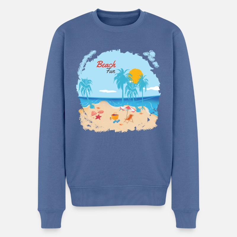 Beach Fun - Men's Premium Organic Jumper - stone blue
