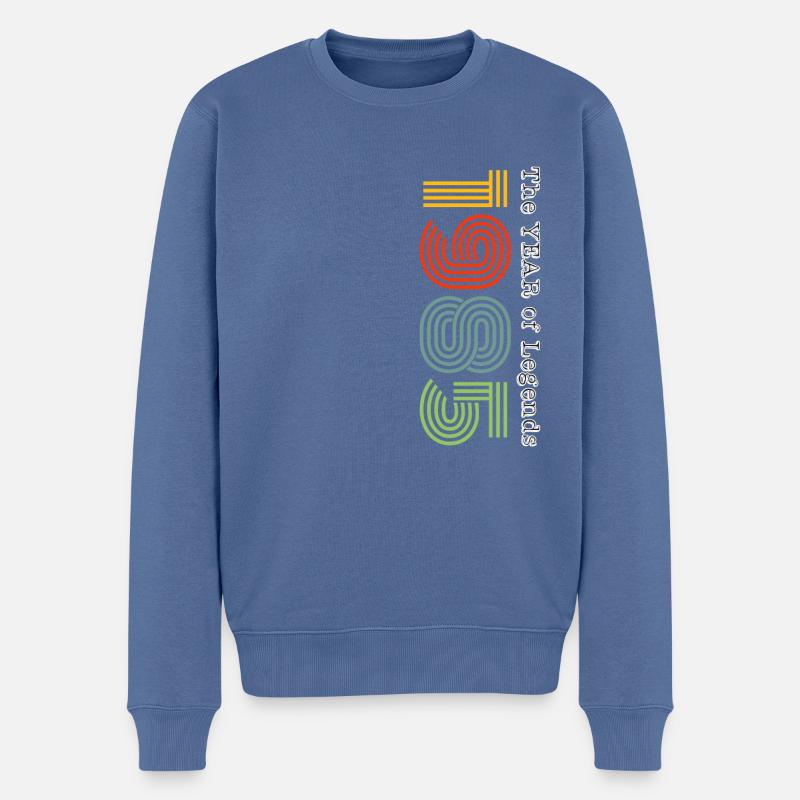 Millésime 1985 - Pull Premium bio Homme - bleu pigeon