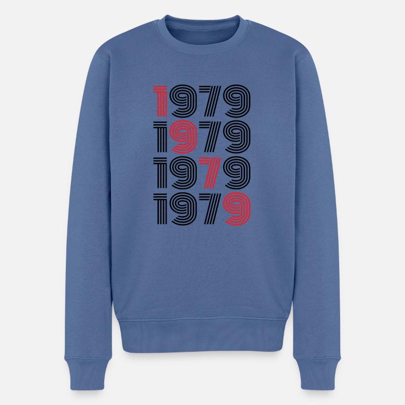 Millésime 1979 - Pull Premium bio Homme - bleu pigeon