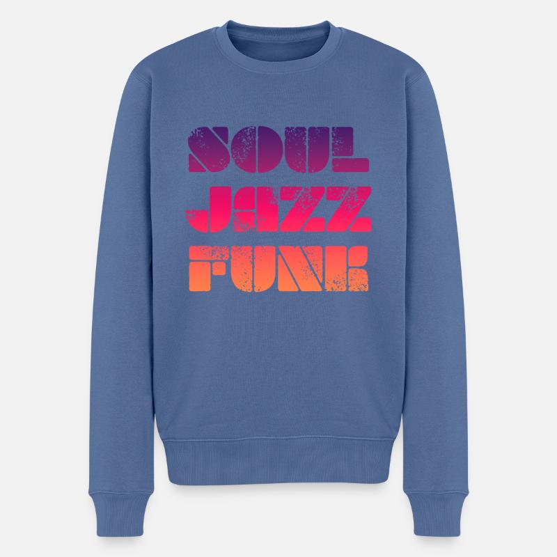 Soul Jazz Funk - Männer Premium Bio Pullover - Taubenblau