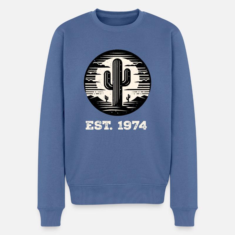 Millésime 1974 - Pull Premium bio Homme - bleu pigeon