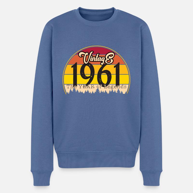 Millésime 1961 - Pull Premium bio Homme - bleu pigeon