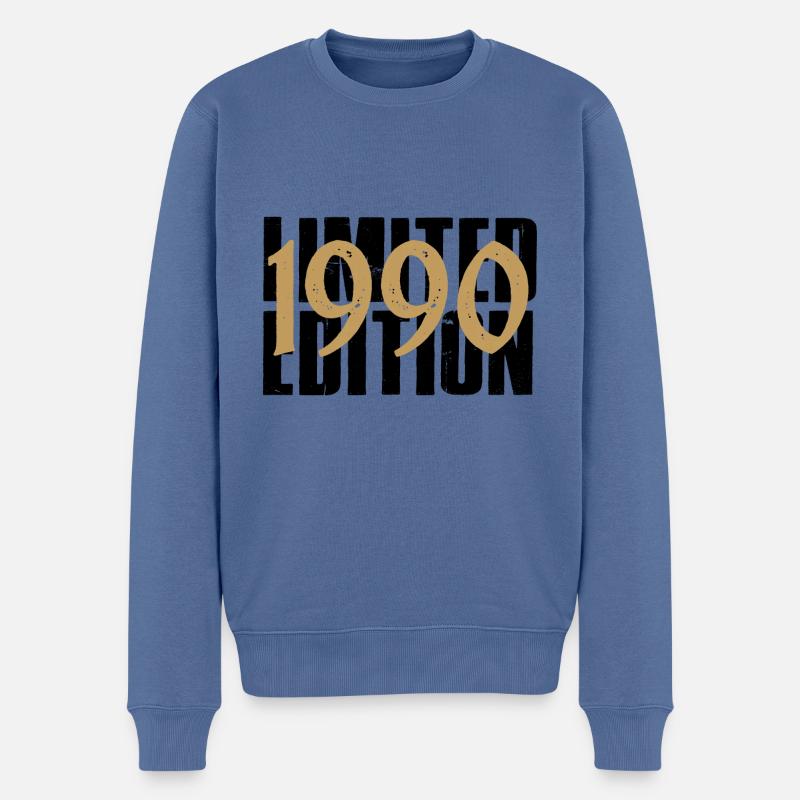 Millésime 1990 - Pull Premium bio Homme - bleu pigeon