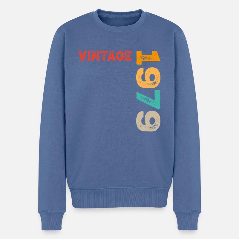 Millésime 1979 - Pull Premium bio Homme - bleu pigeon