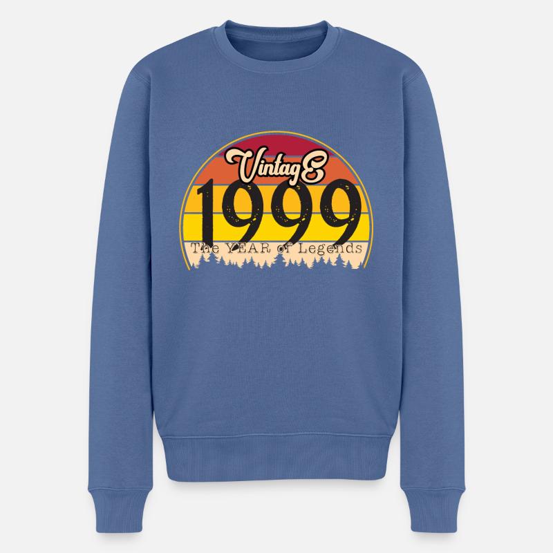 Millésime 1999 - Pull Premium bio Homme - bleu pigeon